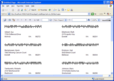 Avery address labels with USPS barcode images in Crystal Reports for ASP.NET