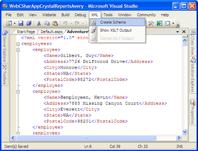 Create XML Schema using Visual Studio