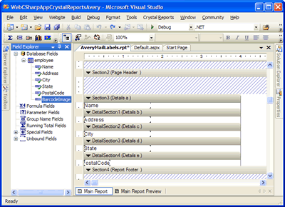 Place the Barcode field on the Crystal Reports Avery Label report