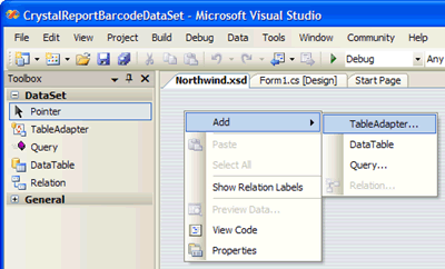 Adding a TableAdapter to the Northwind DataSet