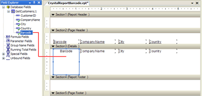 The barcode report layout