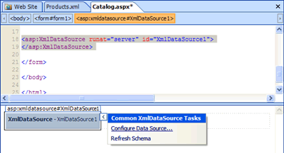 Configuring Data Source for XmlDataSource control