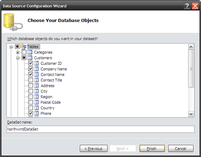 Choosing the Customers' fields