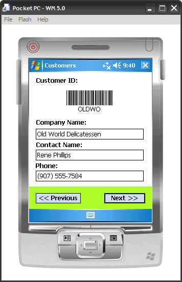 The Data Binding form featuring barcode images