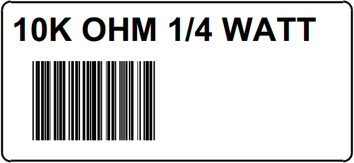A Sample Barcode Label printed from Javascript and created by using Datamax DPL commands