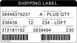 A Sample Shipping Label printed from ASP.NET and created by using Intermec IPL commands