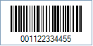 Code 128 Barcode - Code property = 001122334455 abcd and Code128CharSet property = C