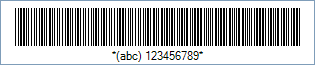Code 39 Barcode - Code property = (abc) 123456789