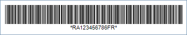 French Postal 39 A/R Barcode - Code property = 12345678