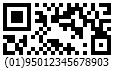 GS1 Rectangular Micro QR Code encoding Global Trade Item Number (GTIN) 95012345678903 - with AI 01 (Shipping Contained Code)