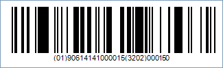 Sample of a GS1 DataBar Expanded/RSS Expanded Barcode