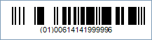 Sample of a GS1 DataBar-14 Truncated/RSS-14 Truncated Barcode