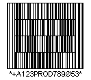 HIBC LIC CodablockF Barcode - Code property = A123PROD78905