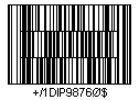 HIBC PAS CodablockF Barcode - Code property = 1DIP98760
