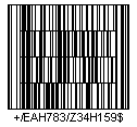 HIBC PAS CodablockF Barcode - Code property = EAH783/Z34H159
