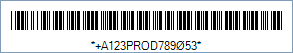 HIBC LIC 39 Barcode - Code property = A123PROD78905