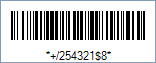 HIBC PAS 128 Barcode - Code property = 254321(1DIP98760)