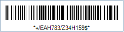 HIBC PAS 128 Barcode - Code property = EAH783/Z34H159