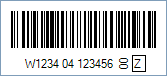 ISBT 128 Barcode - Code property = W12340412345600 and Isbt128DataStructure property = DS001