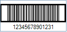 Interleaved 2 of 5 Barcode - Code property = 1234567890123 and BearerBarStyle property = Frame and HorizontalRules