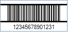 Interleaved 2 of 5 Barcode - Code property = 1234567890123 and BearerBarStyle property = Frame and HorizontalRules