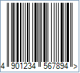 JAN-13 Barcode - Code property = 490123456789, AddChecksum property = True and DisplayLightMarginIndicator property = True