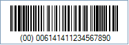 Sample of a SSCC-18 Barcode with Bearer Bar