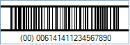 SSCC-18 Barcode - Code property = 0000614141123456789 and BearerBarStyle property = Frame and HorizontalRules