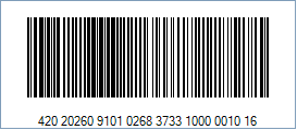 Example of a USPS Package Identification Code (PIC) barcode image