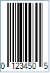 UPC-E Barcode - Code property = 01234567890 and AddChecksum property = True