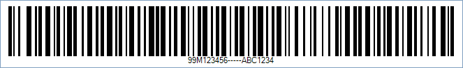 Sample of a USPS Intelligent Mail Container Barcode