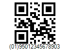 GS1 QR Code encoding Global Trade Item Number (GTIN) 95012345678903 - with AI 01 (Shipping Contained Code)