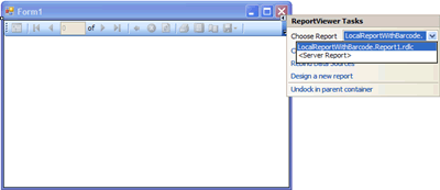 A ReportViewer control to display the barcode report