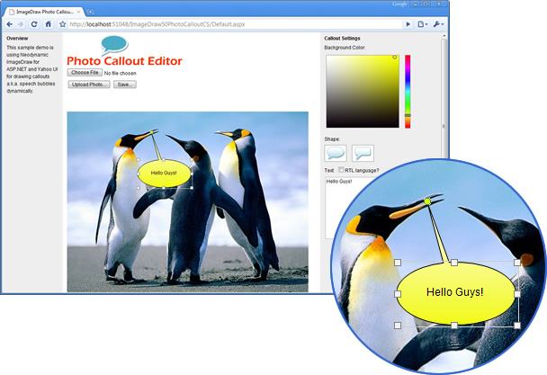 The ASP.NET Photo Callout Editor Sample