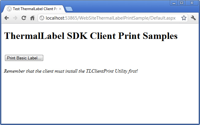 ThermalLabel SDK Client Print Samples